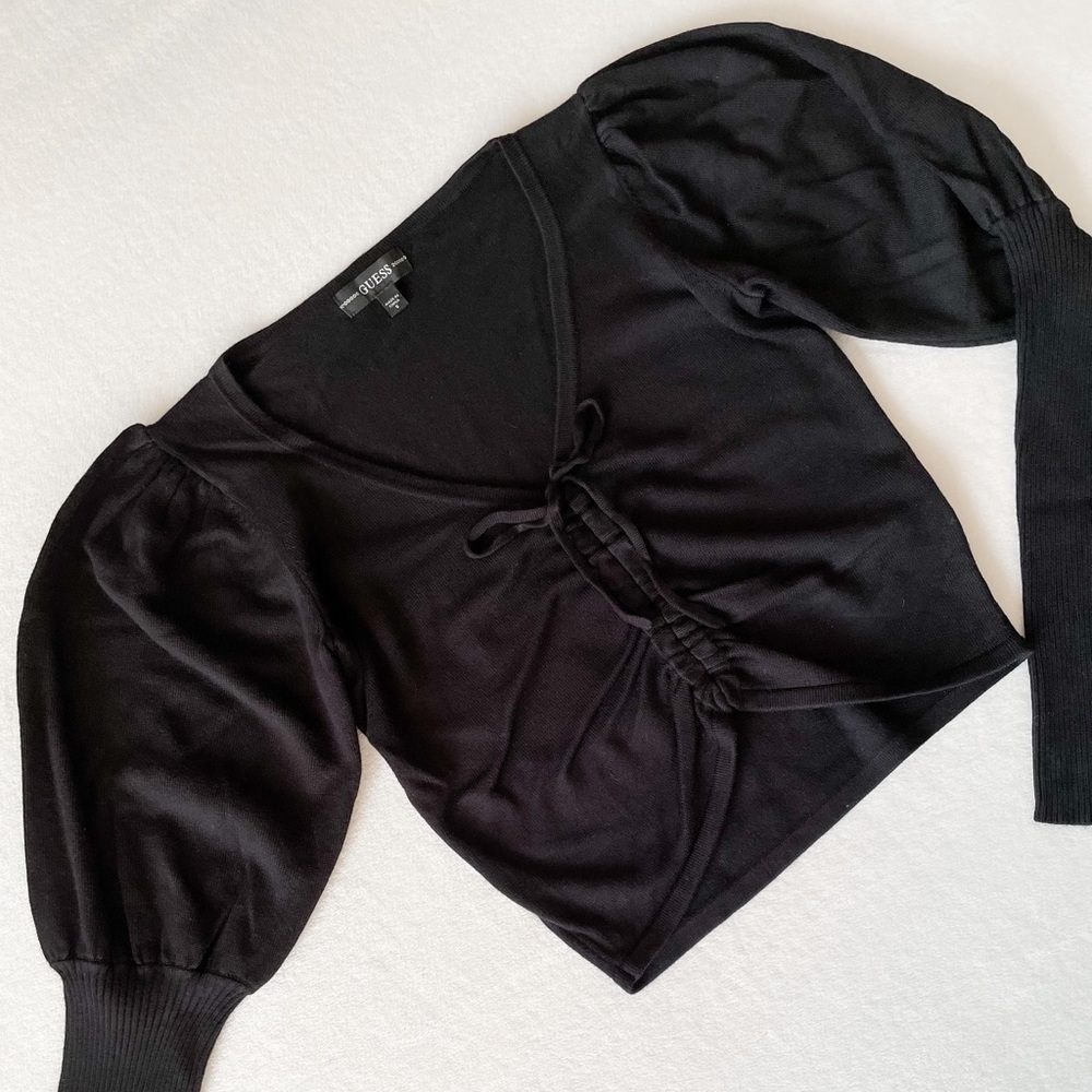 Guess Puff Sleeve Ruched Top - Picture 3 of 9